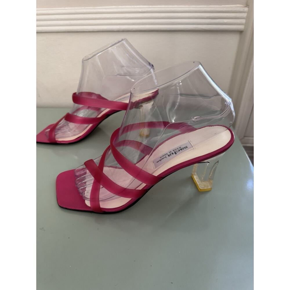 Vintage Sacha London Hot Pink Jelly Lucite‎ Heel Y2K Sz 7.5 - Picture 2 of 9